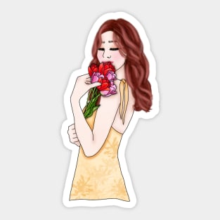 Tulip girl 4 Sticker